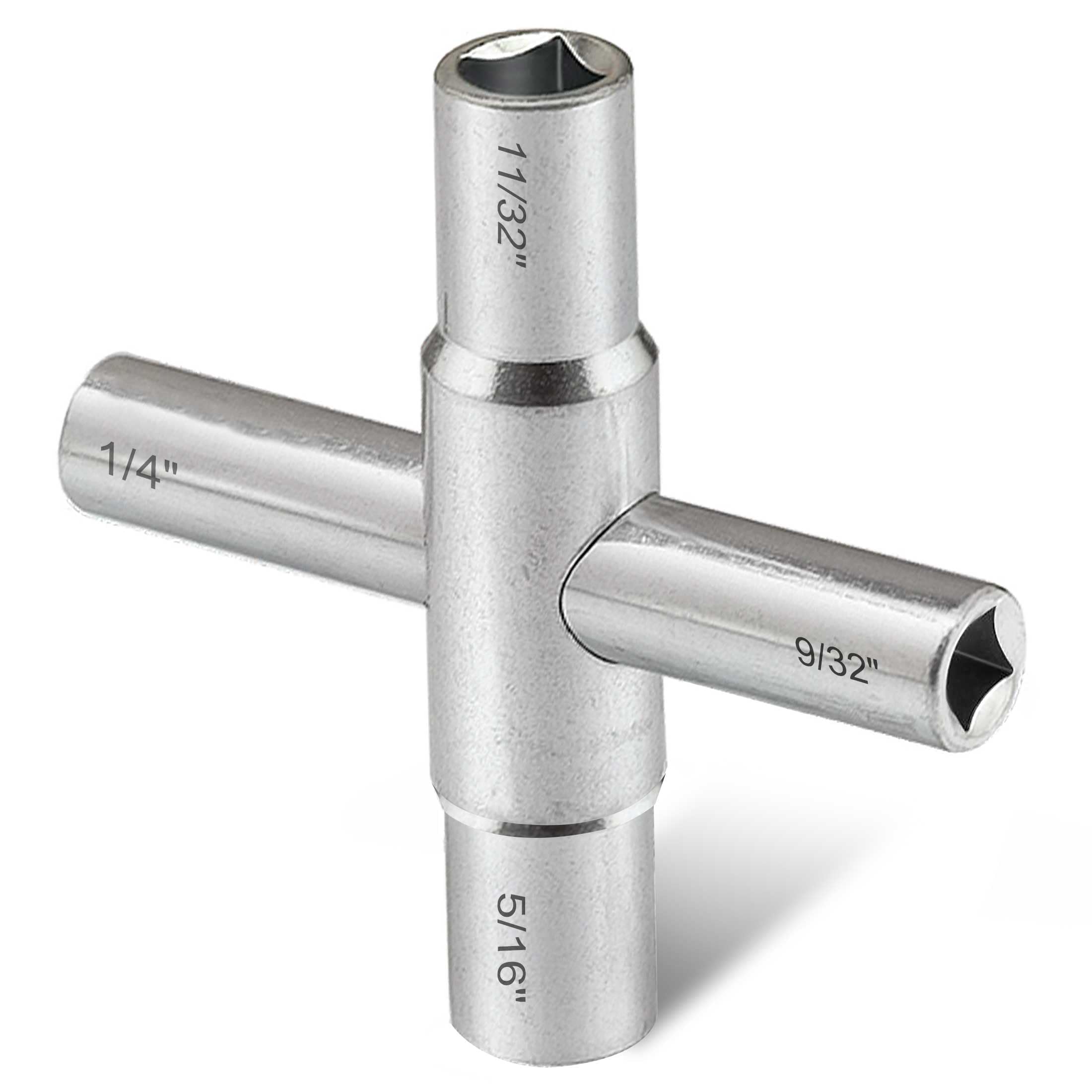 Photo 1 of Hanpex 4-Way Sillcock Key Wrench, 1/4", 9/32", 5/16", 11/32", Fits Most Sillcock, Stopcock, Water Spigots, Wall-hydrant, Control Cabinet and Valves