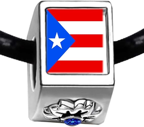 Amazon Com Giftjewelryshop Silver Plated Puerto Rico Flag Photo