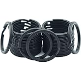 20 Pack Key Ring Keychain 3/4 Inch 20mm Diameter Metal Flat Split Key Chains Rings for Home Car Dog Tag Office Lanyards Keys Attachment Black