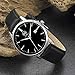 AIBI Big Clearance face Watches with Second Hand with Date Function ultral Thin ultral Slim Watch Silver for Men Black Leather Date Watches for Men and Women
