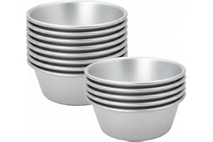 12Pcs Baking Cups, Aluminum Alloy Reusable Puto Molder Filipino for Baking & Steaming, Filipino Small Molds for Desserts