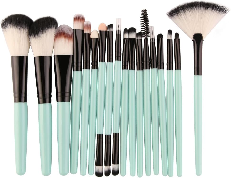 KISSION 18 pcs Makeup Brush Set Blush Foundation Powder Eyeshadow Eyeliner Lip Brush