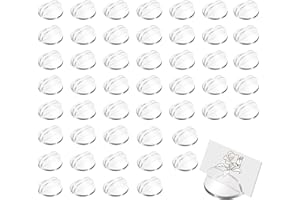 50 PCS Card Stands, Translucent Plastic Miniature Game Business Cards Display Holder Base, Clear Table Number Place Playing C