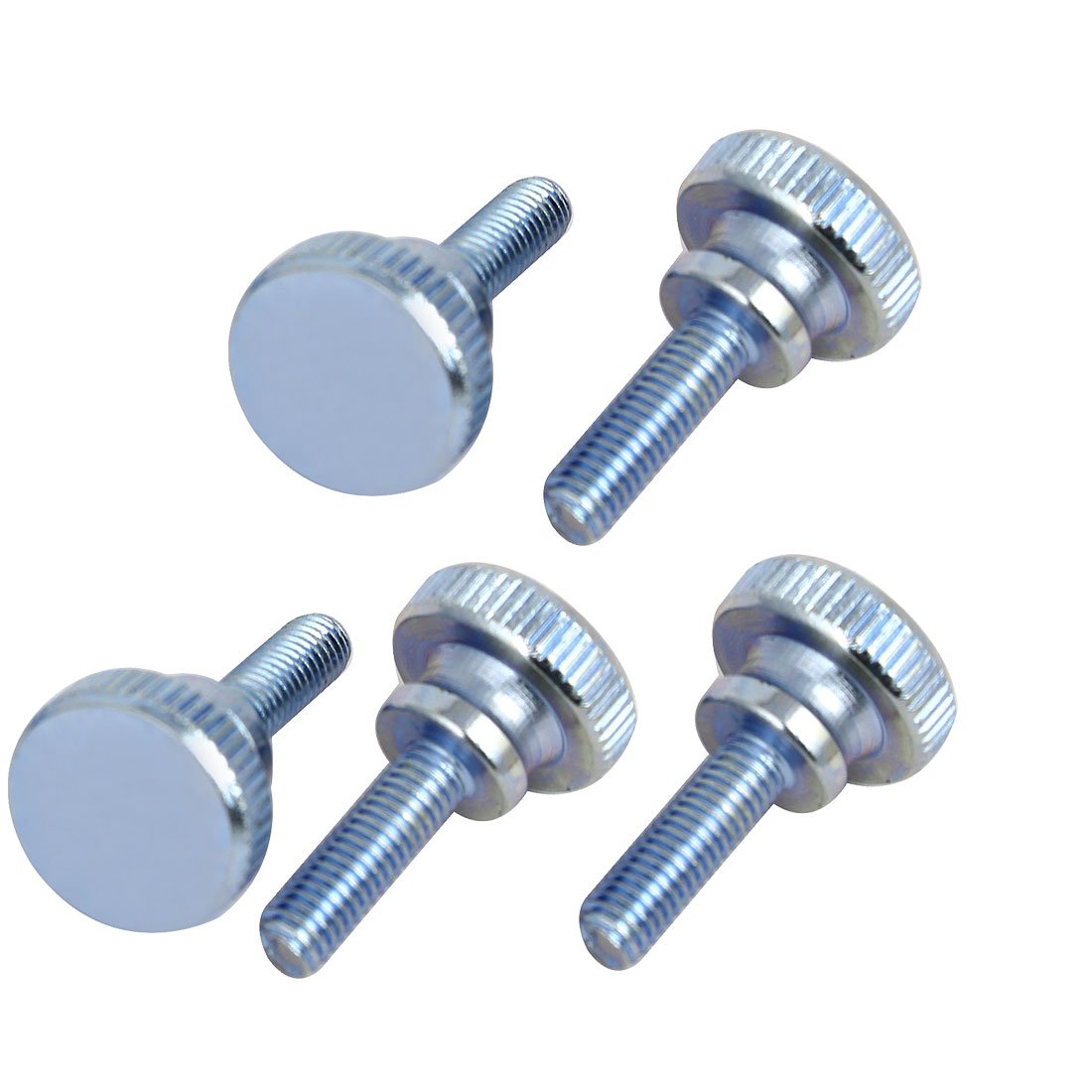 sourcingmap M5x16mm Flat Knurled Head Fully Threaded Thumb Screws Bolts Fastener 5pcs โ image 1