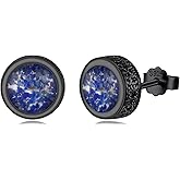 Men's Viking Earrings S925 Sterling Silver Celtic Knot Stud Earrings Iced Out Cz Blue Cubic Zirconia with Celtic Knot Stylish Viking Punk Jewelry Gift for Men Women
