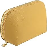 Kososuru Small Travel Cosmetic Bag Portable Makeup Bag PU Leather Makeup Pouch for Women (PU leather, Yellow)