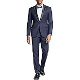 COOFANDY Mens Tuxedo Suit Set Slim Fit 2 Piece One Button Christmas Blazer Jacket Pants for Wedding,Dinner,Prom