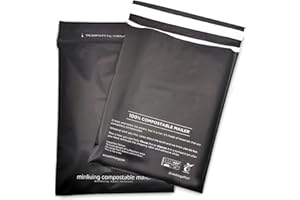 100% Compostable Biodegradable Mailers 14.9" x 19" (25 Pcs) Poly Mailers, Eco-Friendly Packaging Envelopes Pouches. Reusable 