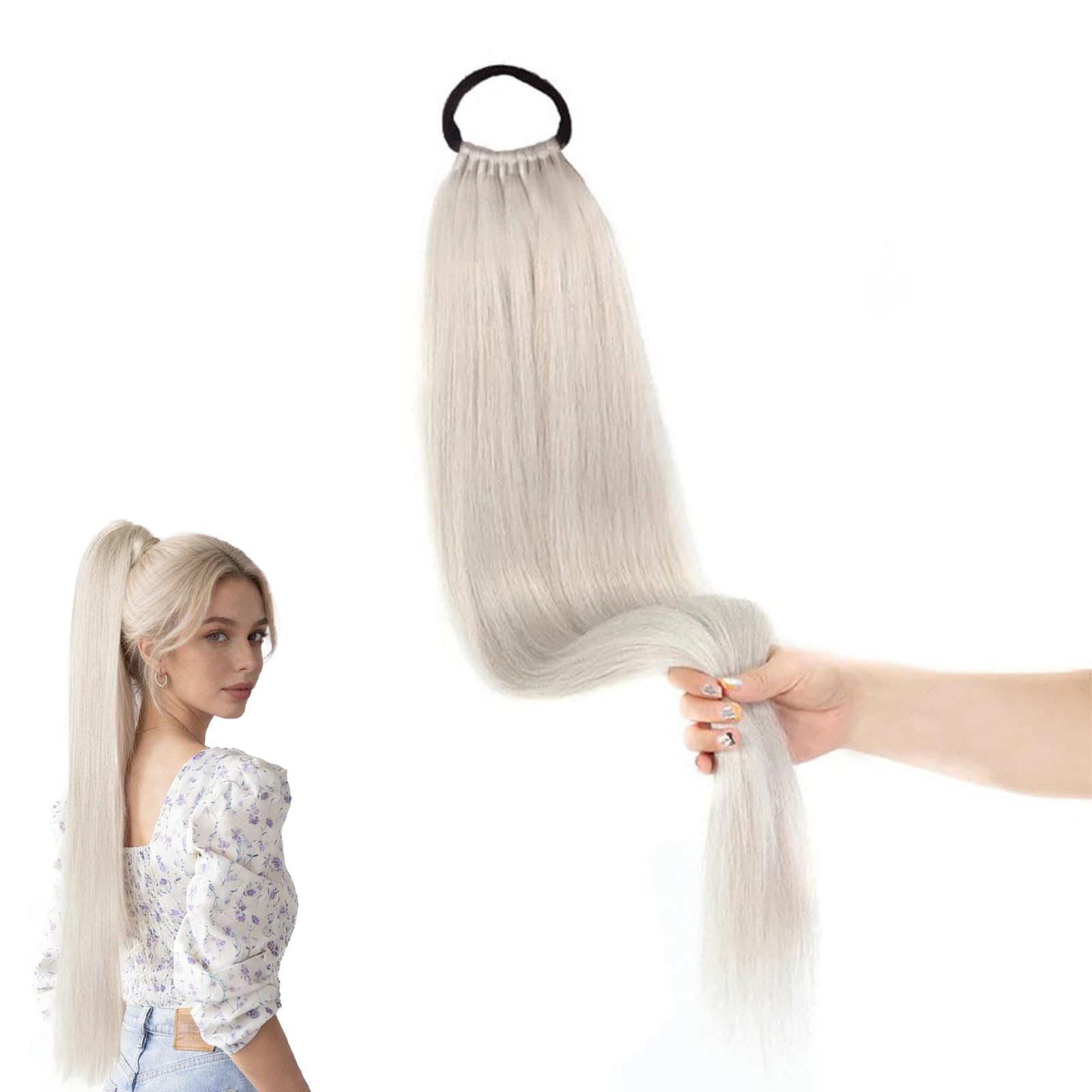 Hair Extensions Ponytail Long Straight Wrap Around Hair Extension for Women 0433