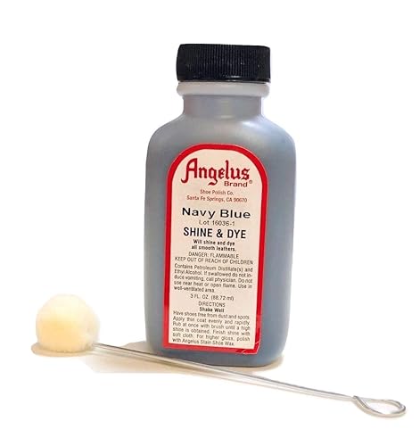Angelus Leather Shoe, Boot Shine Dye with Applicator, oz, Navy