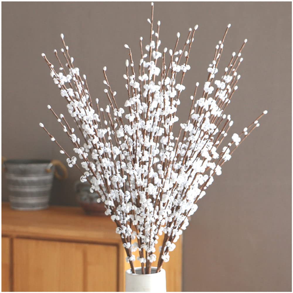 NatureMan 27.9'' Long 5Pcs Stem Artificial Jasmine Flowers Tall Fake Flower Bouquet Faux Jasmine for Hotel Home Office Kitchen Bedroom Wedding Party DIY Decor (white)