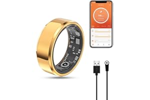 VNEXFU 2024 New Smart Ring Health Tracker for Men Women - Bluetooth 5.0 IP68 Waterproof, Shake to Take Photos Health Sleep Heart Rate Blood Oxygen Blood Pressure Tracker, Utra Battery Life