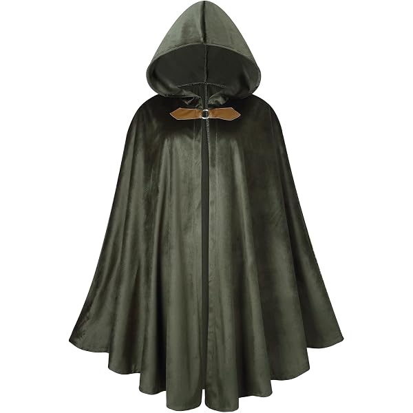 Cape Avec Capuche Médiévale HAPNBCELE - Velours, Longueur 78/99/129 Cm, Pour Costume Renaissance Ou Halloween - 6