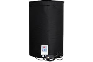 ANQAROS 30Gal Drum Heater,Drum Heating Blanket,202℉ Adjustable Oil Bucket Warmer,Gas Cylinder Warmer Oxford Cloth,Insulated Pail Heater with Thermostat and GFCI Plug