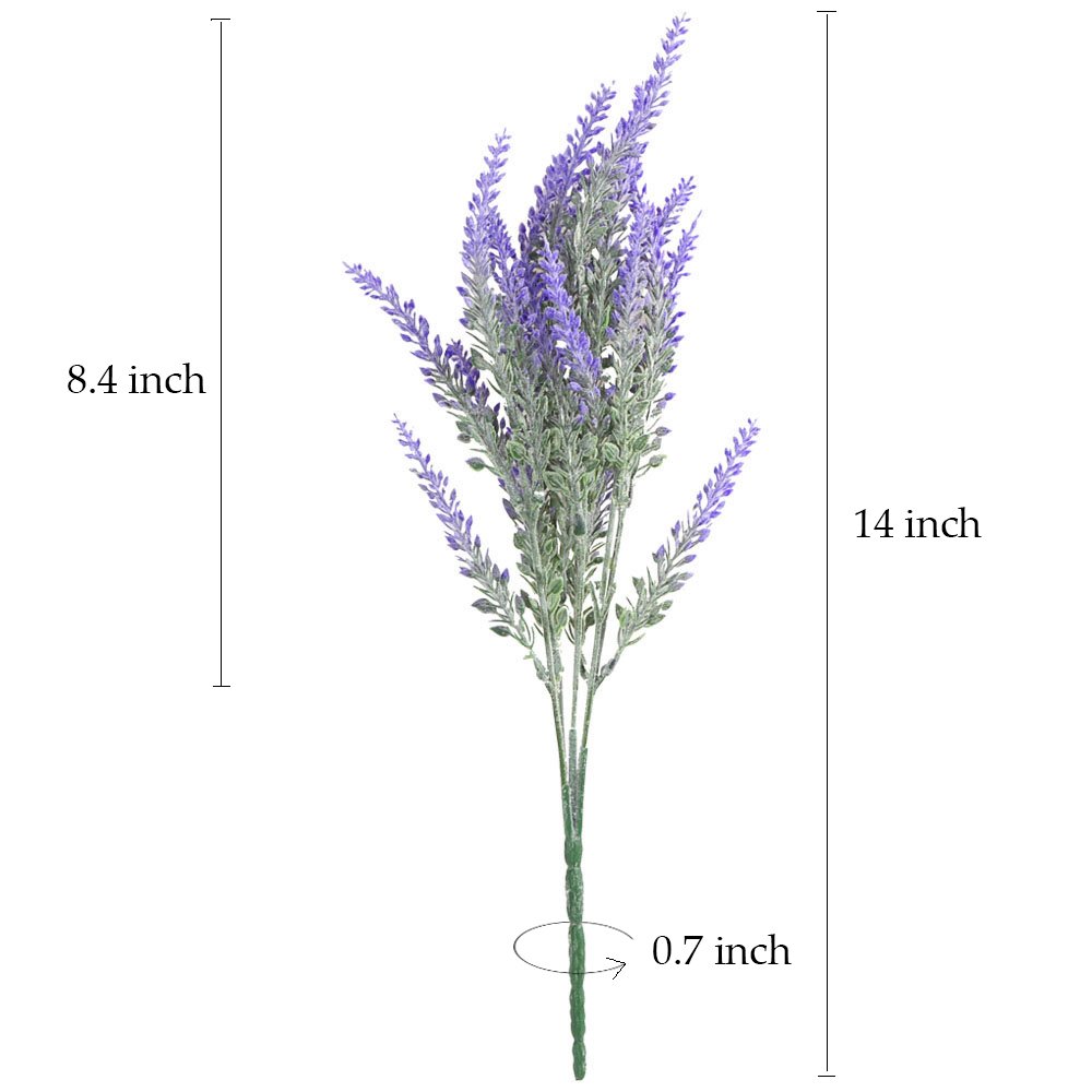 Artificial Lavender Flowers Bouquet 5 Pcs Fake Flocked Plant Purple Fake Flower Decor Brighten Home Party Wedding Centerpieces Arrangements- by Yblntek