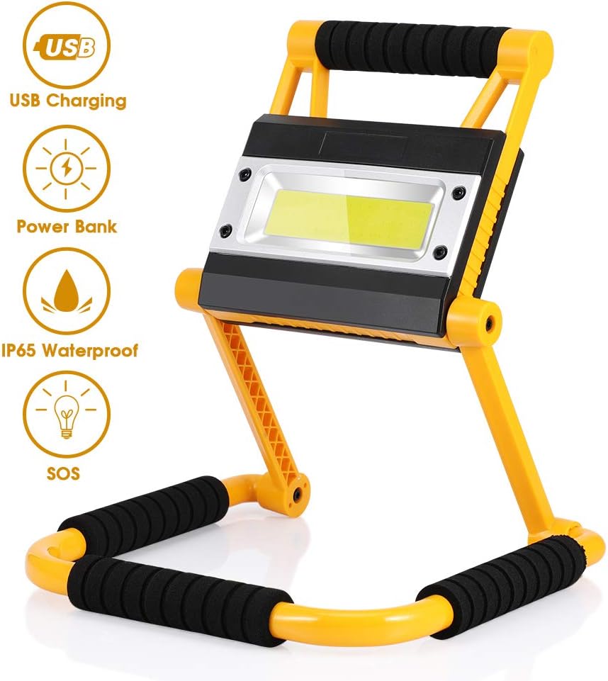 Luz de Trabajo LED Recargable 6000K Blanco Frío Garaje Impermeable IP65