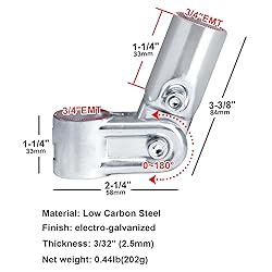 Fanmao 10 Sets Adjustable Angle Pipe Clamp