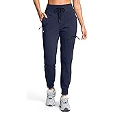 G Gradual Women's Fleece Lined Joggers Hiking Pants 4 Zipper Pockets High Waisted Water Resistant Winter Running Sweatpants