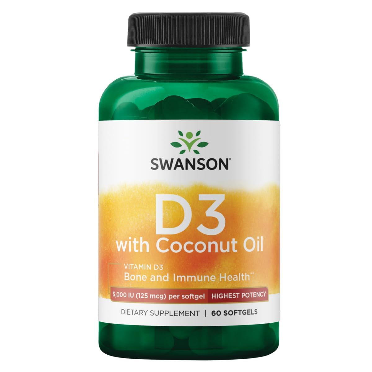 Vitamin D-3 with Coconut Oil 5,000 IU (125 mcg)