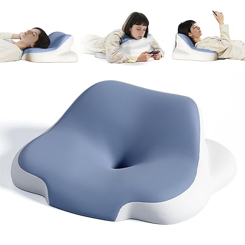 Maigandamai Adult Memory Foam Ergonomic Wedge Prone Pillow for Sleeping, Reading, Leaning, Lying and Back Support, Bed Pillow for Bed Sitting up, for Neck Pain and Shoulder Pain Relief