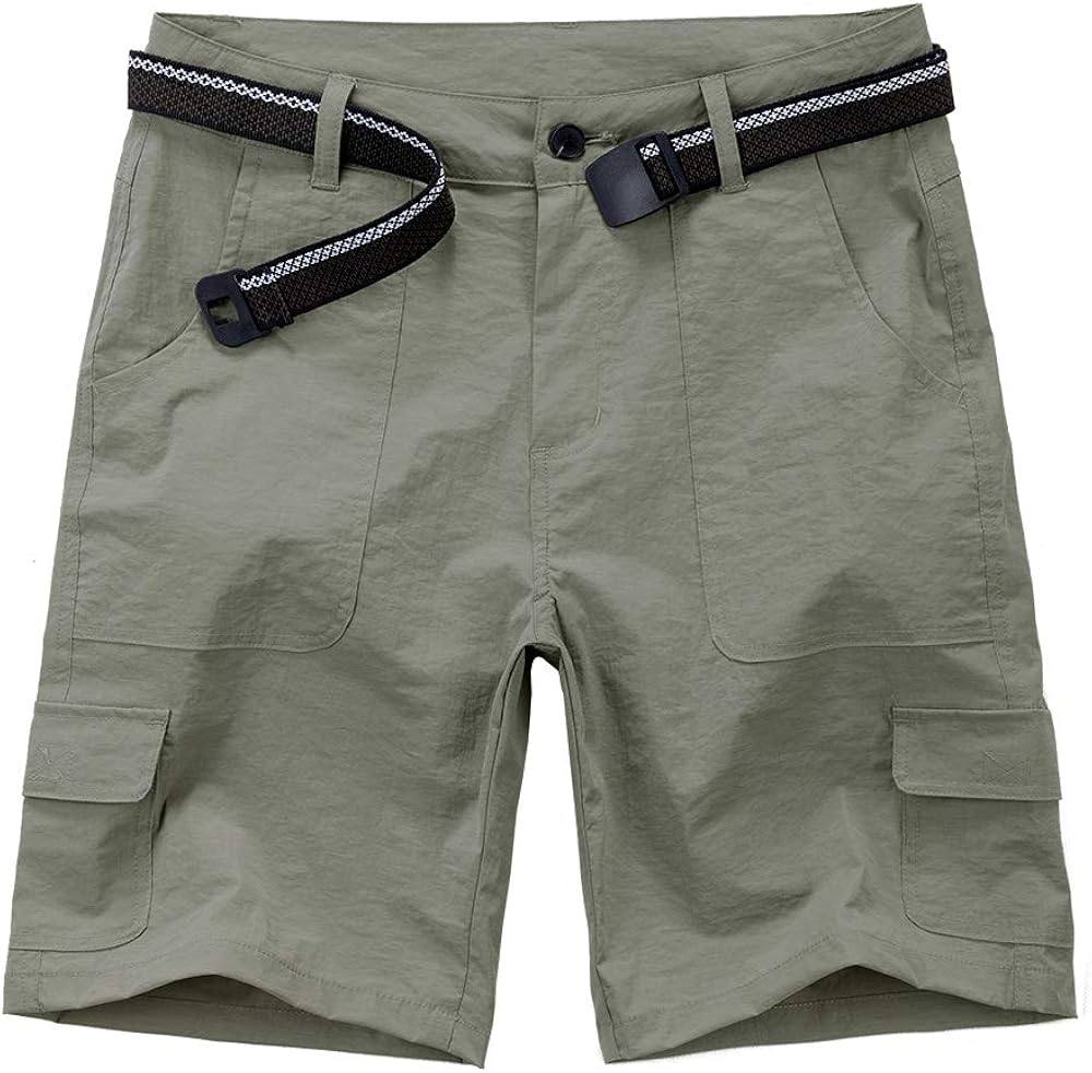 elastic waist hiking shorts