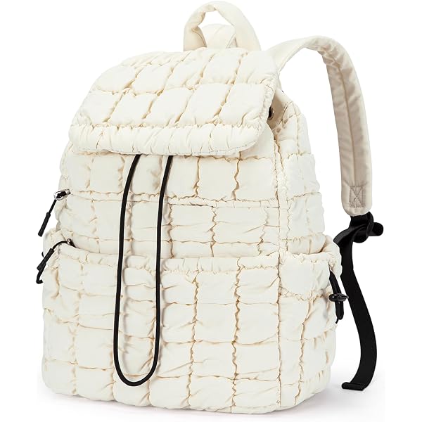NEW LIL DARLINGS women\'s puffer backpack in white GZ-1719 Puffer Quilted Backpack White – girliegirloriginals main image 4