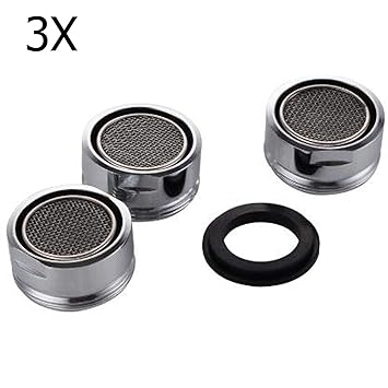 3X Wasserhahn Filter Strahlregler Wassersparstrahlregler Küchenwasserspar 304 Edelstahl Hahn Gewinde Filter Luftsprudler Perl
