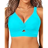 Women's Bikini Top - Supportive Swimsuit for Large Bust - 2025 Cut Out Twist Swim Top