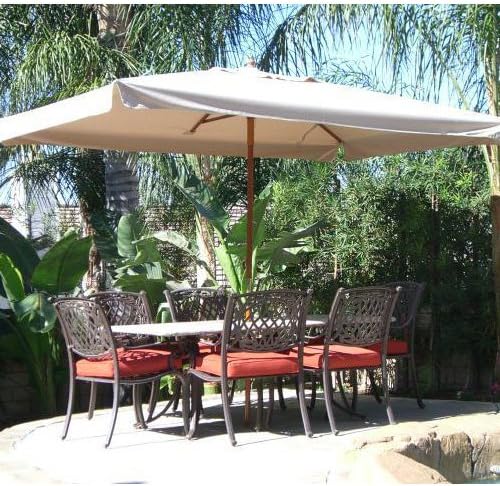 Amazon Com 6 5 X 9 5 Rectangle Market Umbrella Patio Umbrellas Garden Outdoor