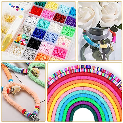 4300 Pcs Flat Round Polymer Clay Beads for Jewelry Making