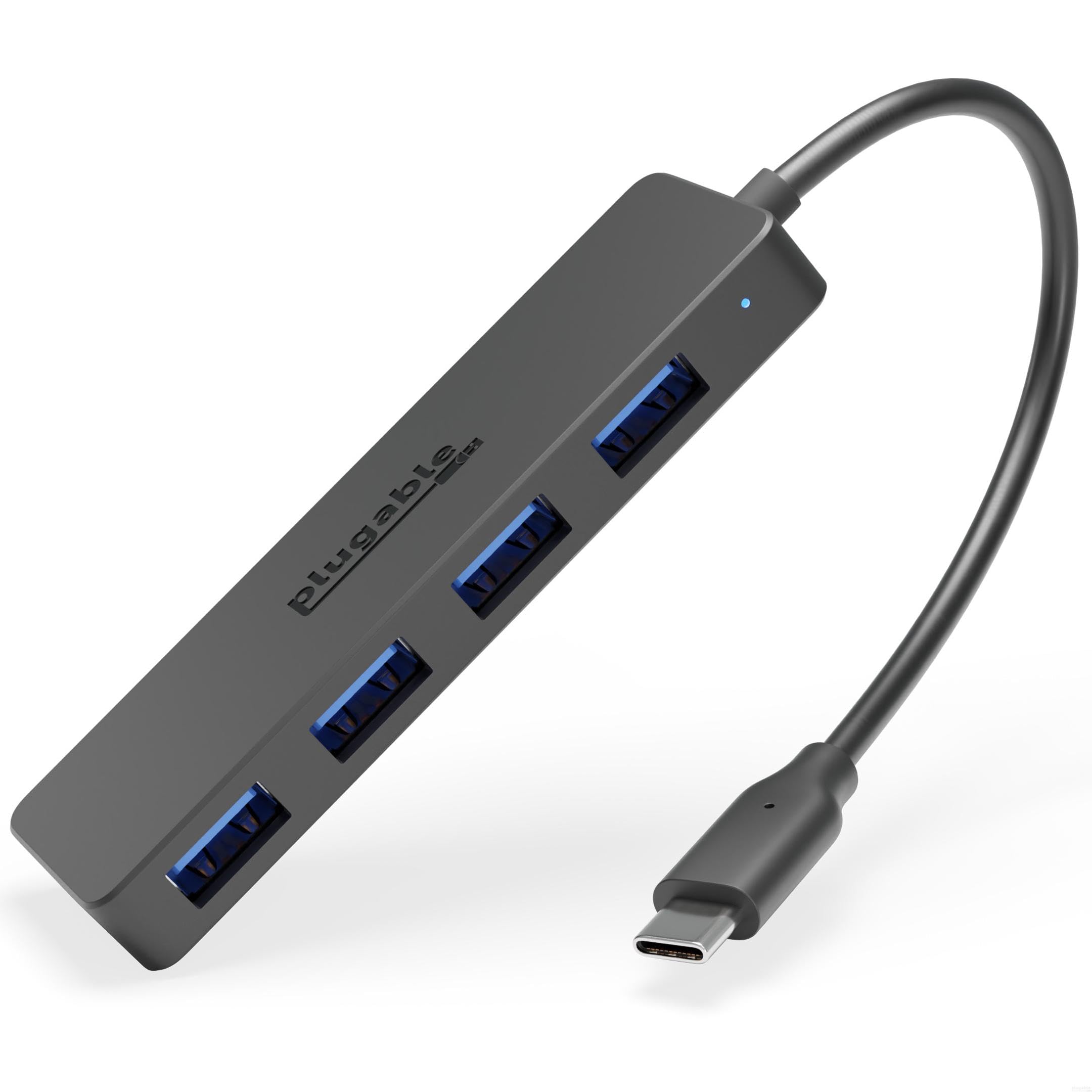 Plugable USB C to USB Adapter Hub, 4 Port USB 3.0 Hub, USB Splitter for Laptop, Compatible with Windows, MacBook Pro/Air, iPad Pro, Surface Pro, Chromebook, Linux, Android, Charging Not Supported
