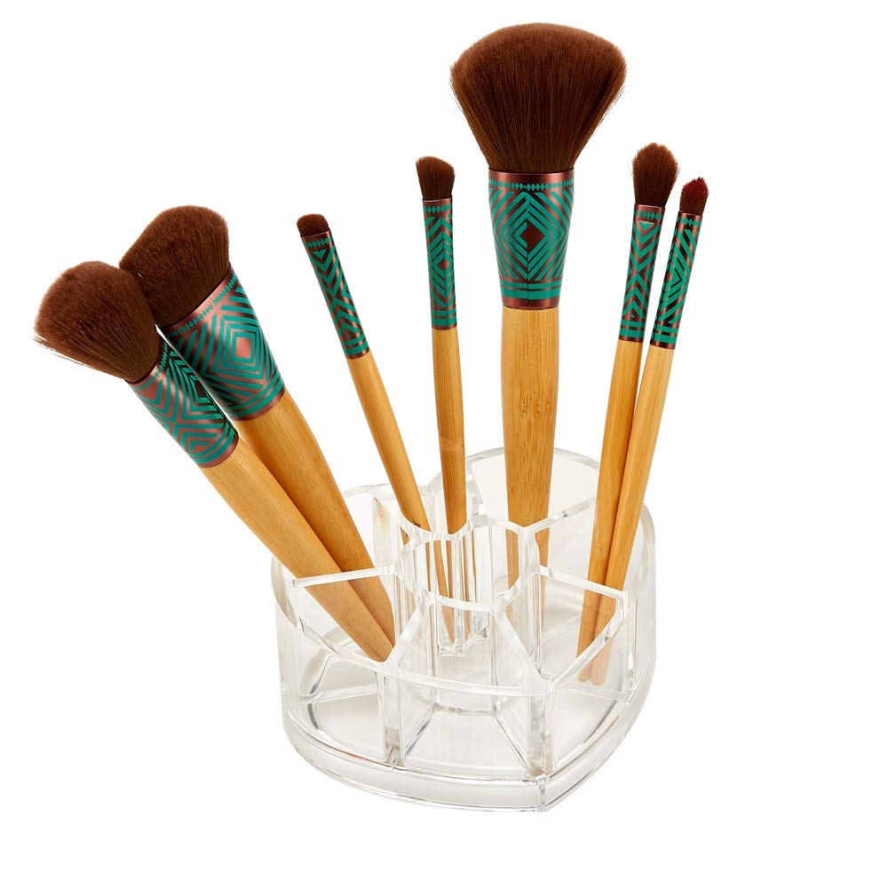 Arcylic Makeup Organiser Brush Holder Cosmetic Storage Box Heart Shape Lipstick Organiser Clear Cosmetic Container Make up Organiser Holder