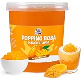 52USA Mango Popping Boba Pearls 7.05 Pounds(3.2kg), Bursting Boba Pearls | Popping Pearlsfor Bubble Tea, Beverages, Shakes, Desserts, Smoothie and Ice Cream Topping