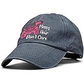 XQLZY Messy Hair Don'T Care Adjustable Baseball Cap, Retro Cotton Hat for Men Women, Funny Offroad Gifts for Off Roading Lover Outdoor Racing Lover, Baseball Hats for 4WD Rock Crawler Fanatic