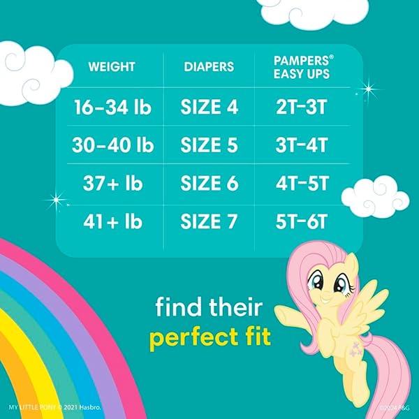 PAMPERS TRAINING PANTS – EASY UPS GIRLS & BOYS – SIZE 3T-4T, 22 COUNT, MY LITTLE PONY POTTY UNDERWEAR (PACKAGING MAY VARY)