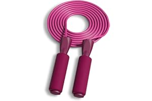 CORUNKEER Jump Rope, Adjustable Jumping Ropes Cable with Ball Bearings, Skipping Rope Tangle-Free Rapid Speed for Men Women Kids, Steel Jump Ropes Workout with Foam Handles for Home Exercise, Fitness