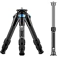 SIRUI Lightweight Carbon Fiber Mini Travel Tripod with Two-Section Center Column, Max Height 26", Supports 33lbs (AM-223+SL-100)