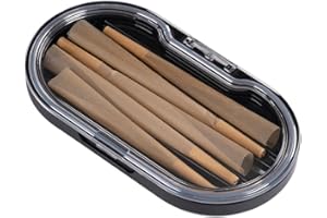 KUGUAN Cigarette case Cone Packer Pre Roll Cone Holder with Storage 5 pre Cone Case Good for 1 1/4 inch Regular Size King Size Portable Cigarette Box Convenient (Black02)