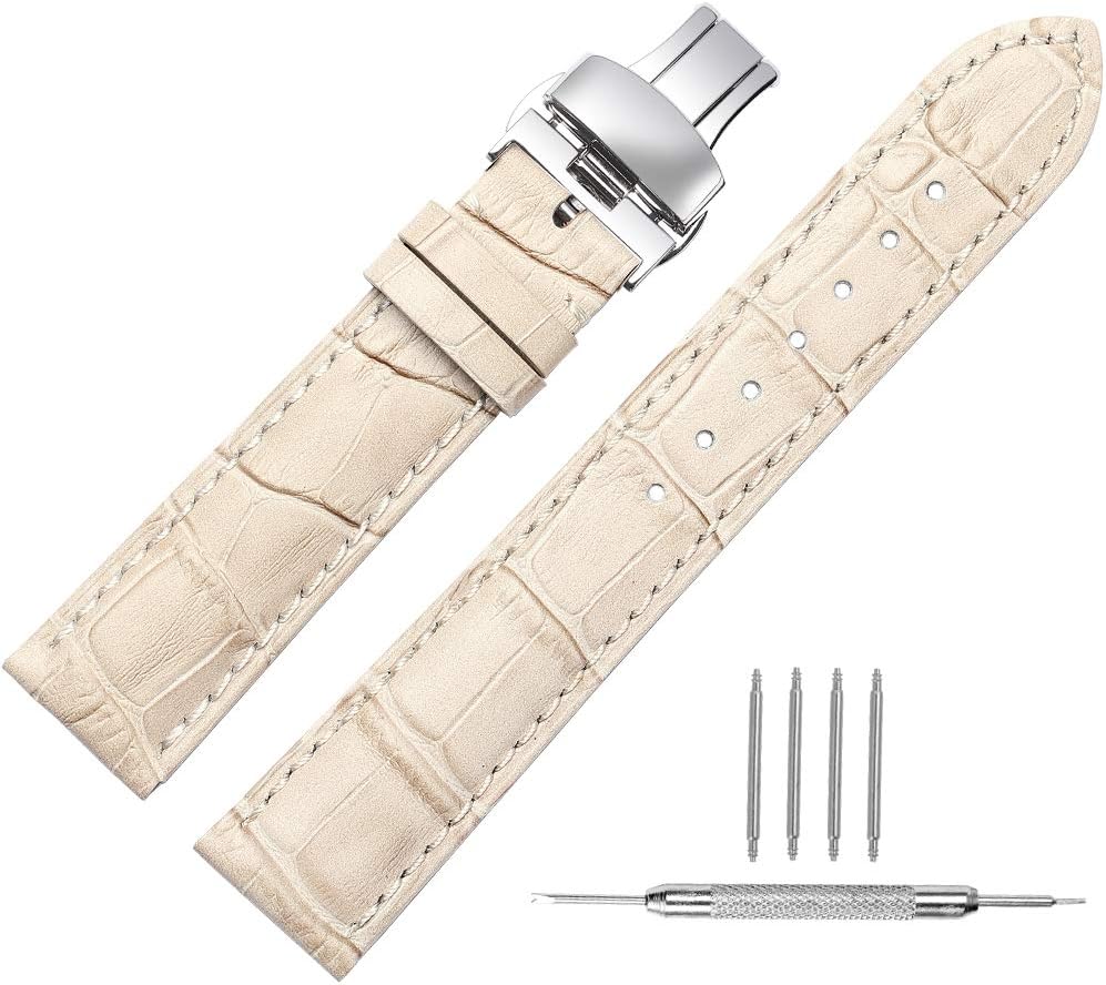 Watch Band Leather Strap Replacement 14mm 16mm 18mm 19mm 20mm 21mm 22mm 24mm Calf Wrist Watchband Deployment Buckle Deployant Clasp CHIMAERA