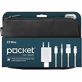 UT Wire Pocket Travel Lightweight Organizer Case with Zipper for Charger, Cable, Power Bank, Flash Memory Accessories Holder in Black 1-Pack