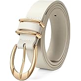 XZQTIVE Women's Leather Belts for Jeans Pants Dresses, Fashion Black Brown Gold Silver Buckle Design