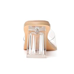 vivianly Womens Clear Heels Sandals Transparent