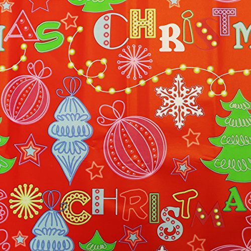 Winter Themed Gift Wrap in Assorted Bright Styles 24 in x 20 ft in Each Roll, 3 Rolls