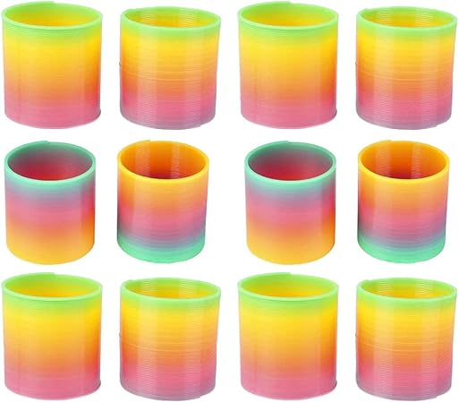 Amazon Co Jp Kicko プラスチック製レインボースプリング 12個パック 2 4インチ クラシック おもちゃ コイルばね 授業のご褒美 遊びのアクティビティ ピニャータのフィラー イースターのおもちゃのバスケット おもちゃ