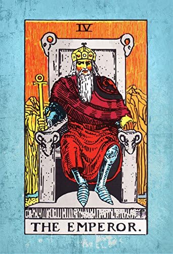 Tarot Print The Emperor Retro Illustration Art Rider Print Vintage Giclee on Cotton Canvas or Paper Canvas Poster Wall Decor