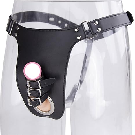 DOLL LOVE Leder Herren Gurt Herren String Mit Cockring Mit 3-Fach Penisfessel Zur Züchtigung Mehrfach Verstellbar Bondage SM