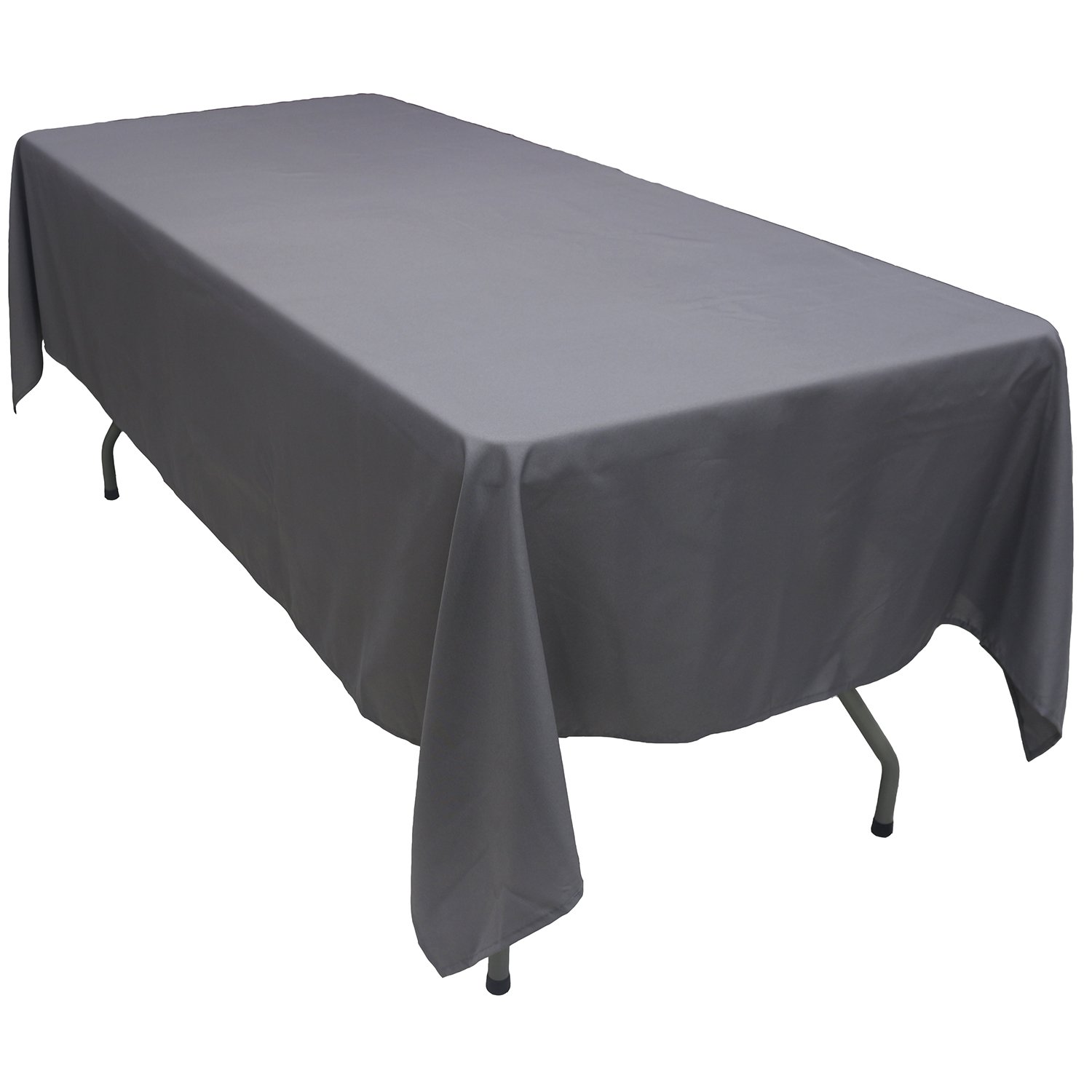 KaitatsuSen Oblong Rectangular Polyester Fabric Tablecloth, Charcoal, 150x300 cm