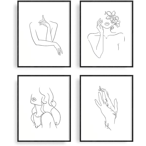 Amazon Com Ink Inc Line Drawings Wall Art Minimalist Modern
