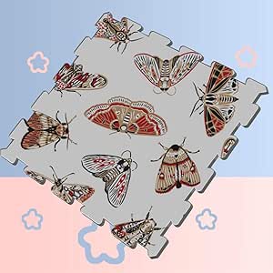 WAWSN Insectos de Dibujos Animados Flying Moth Grandes baldosas de