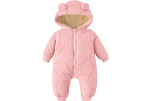 uideazone Baby Snowsuit Newborn Winter Clothes 0-24 Months Coat Jumpsuit Infant Boys Girls Hooded Puffer Jacket